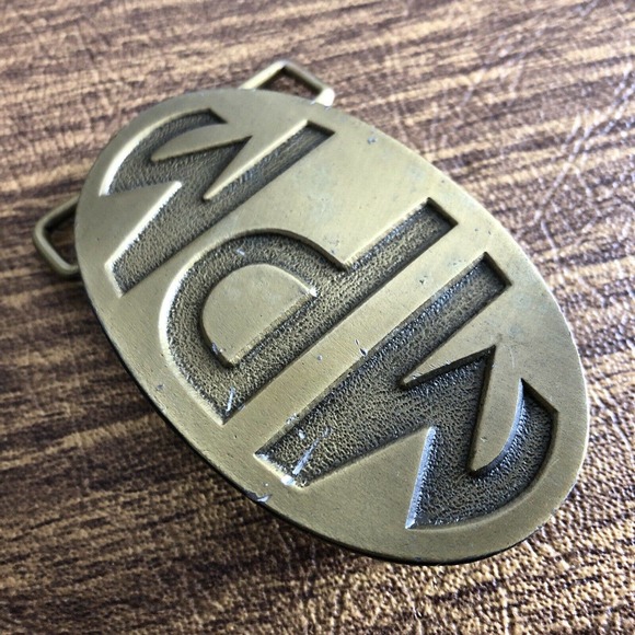 VTG MPM Hit Line USA Oval Belt Brass Tone Buckle - Picture 3 of 8